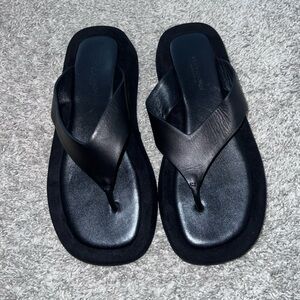 Tony Bianco Black Thong Sandals
